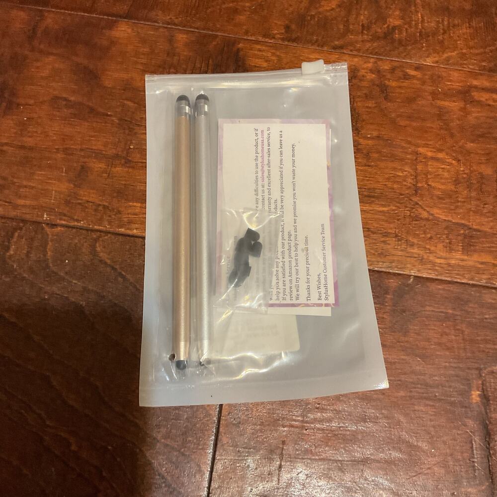 New 2 Pk Style Home Stylus - Silver Gold Extra Tips